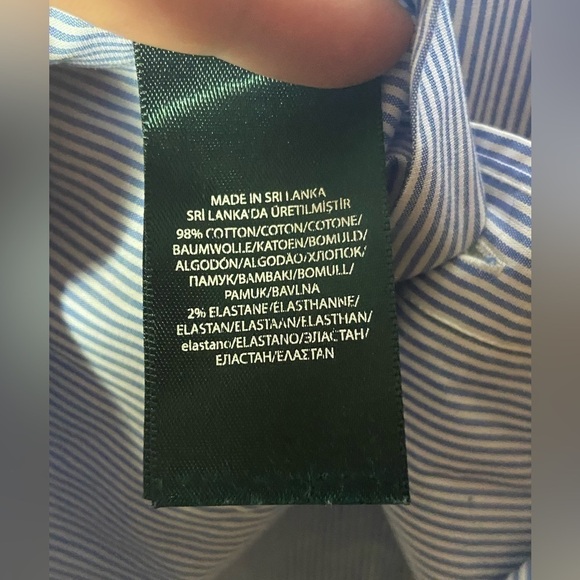 Ralph Lauren Shirt Mens Sz 17 32/33 Yarmouth Long Sleeve Button Down Casual EUC - Picture 6 of 9